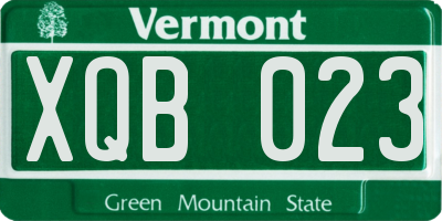 VT license plate XQB023