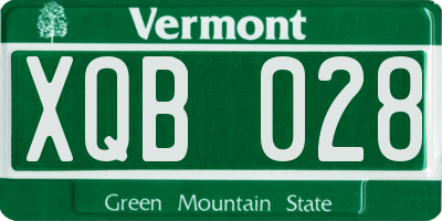 VT license plate XQB028