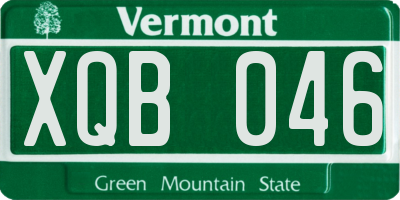 VT license plate XQB046