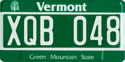 VT license plate XQB048