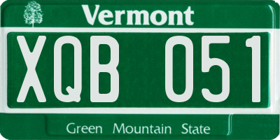 VT license plate XQB051