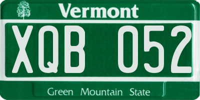 VT license plate XQB052