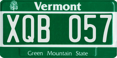 VT license plate XQB057