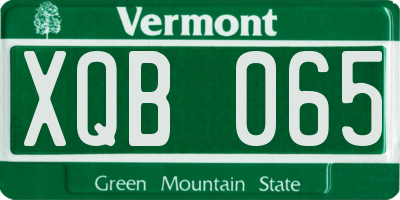 VT license plate XQB065