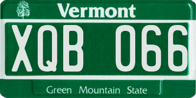 VT license plate XQB066