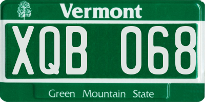 VT license plate XQB068