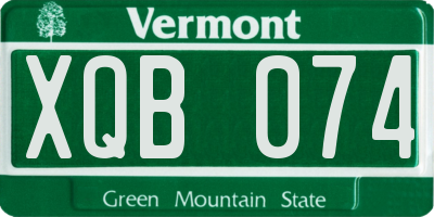VT license plate XQB074