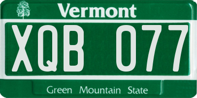 VT license plate XQB077