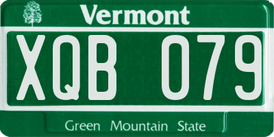 VT license plate XQB079