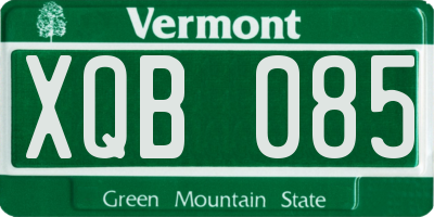 VT license plate XQB085