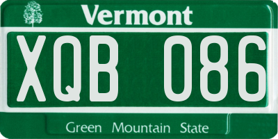 VT license plate XQB086