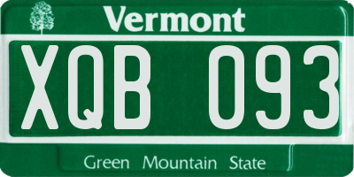 VT license plate XQB093