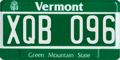 VT license plate XQB096