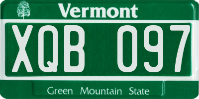 VT license plate XQB097