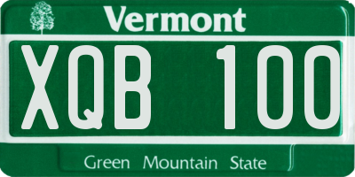 VT license plate XQB100