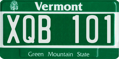 VT license plate XQB101