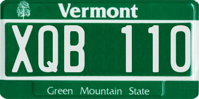 VT license plate XQB110