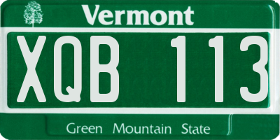VT license plate XQB113