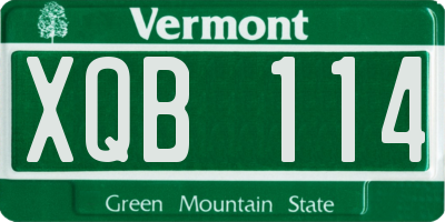 VT license plate XQB114