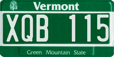 VT license plate XQB115