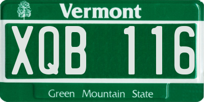 VT license plate XQB116