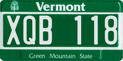 VT license plate XQB118