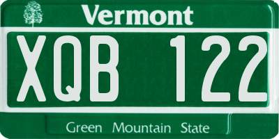 VT license plate XQB122