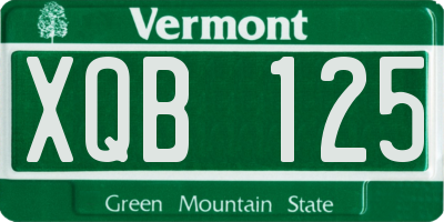 VT license plate XQB125