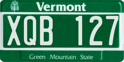 VT license plate XQB127