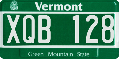 VT license plate XQB128
