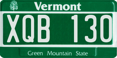VT license plate XQB130