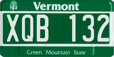 VT license plate XQB132