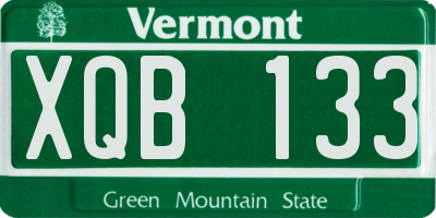 VT license plate XQB133