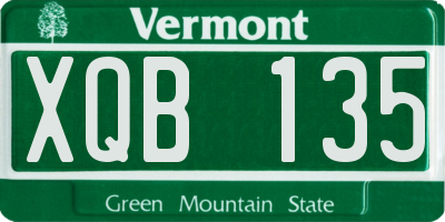 VT license plate XQB135
