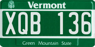 VT license plate XQB136