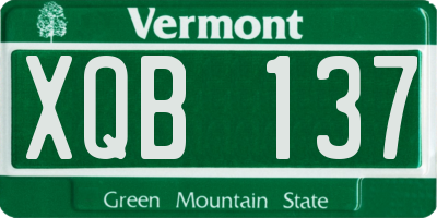 VT license plate XQB137