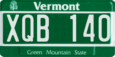 VT license plate XQB140