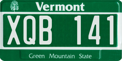 VT license plate XQB141