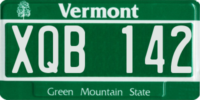 VT license plate XQB142