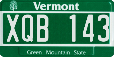 VT license plate XQB143