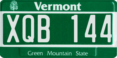 VT license plate XQB144