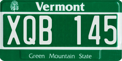 VT license plate XQB145