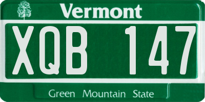 VT license plate XQB147