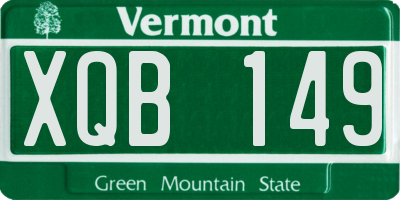 VT license plate XQB149