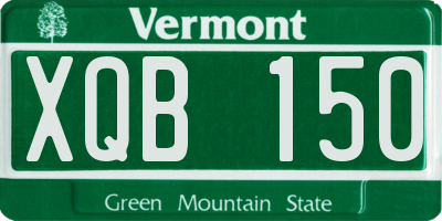 VT license plate XQB150