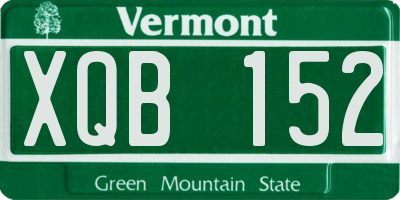 VT license plate XQB152