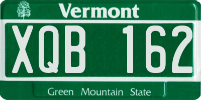 VT license plate XQB162