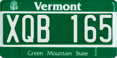 VT license plate XQB165