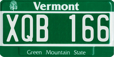 VT license plate XQB166