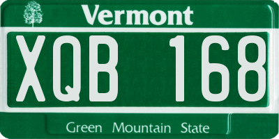 VT license plate XQB168